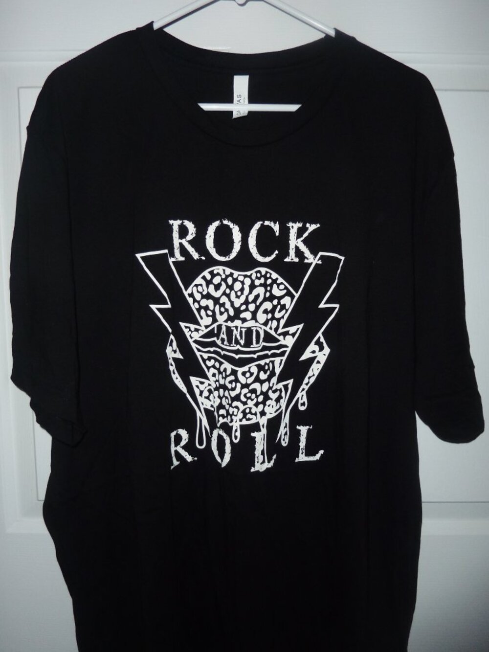 Brand New Bella Canvas Black Shirt With White Rock & Roll Graphics 3XL